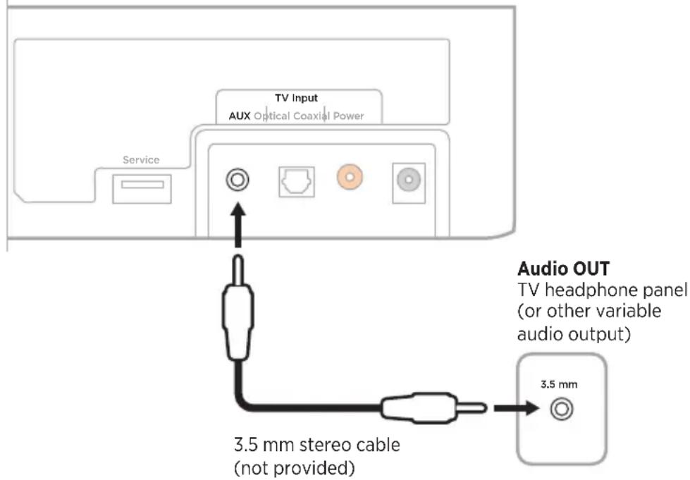 BOSE Solo Soundbar Series II - Connect a TV headphone port to the soundbar - 1