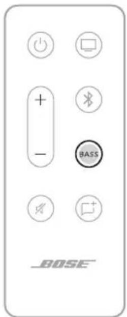 BOSE Solo Soundbar Series II - 在遥控器上，按下 BASS。 - 1