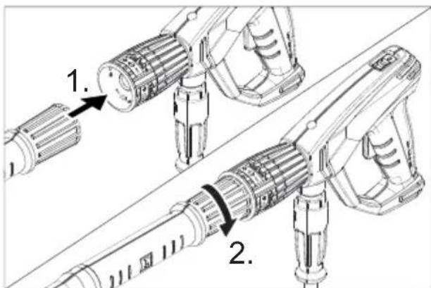 Kärcher HD 16154 Cage Plus - Monter la poignée pistolet, la lance et la buse - 1