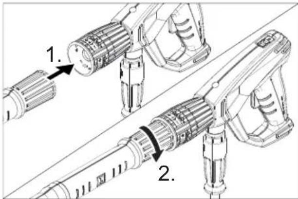 Kärcher HD 16154 Cage Plus - Handspritzpirto, Strahlrohr und Duse montieren - 1