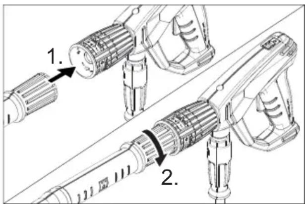Kärcher HD 10154 Cage Food - Montar a pistola pulverizadora manual, a lança e o bocal - 1