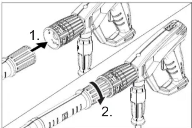 Kärcher HD 10154 Cage Food - Handspritzpistole, Strahlrohr und Düse montieren - 1