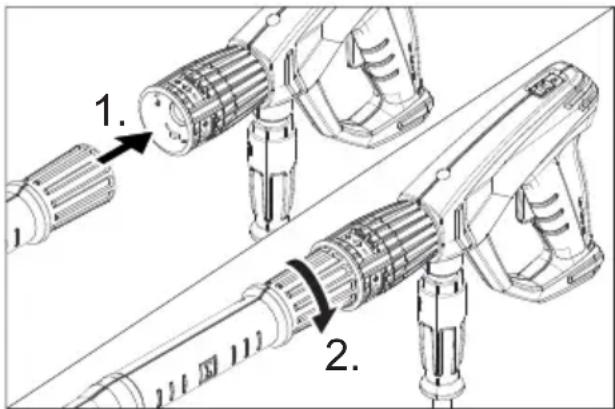 Kärcher HD 10154 Cage Food - Install hand spray gun, spray lance and nozzle - 1