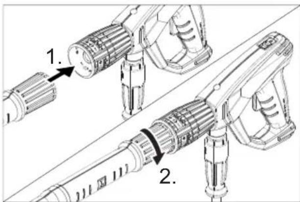 Kärcher HD 25154 Cage Plus - El piskurtme tabancasi, piskurtme borusu ve memenin takilmasi - 1