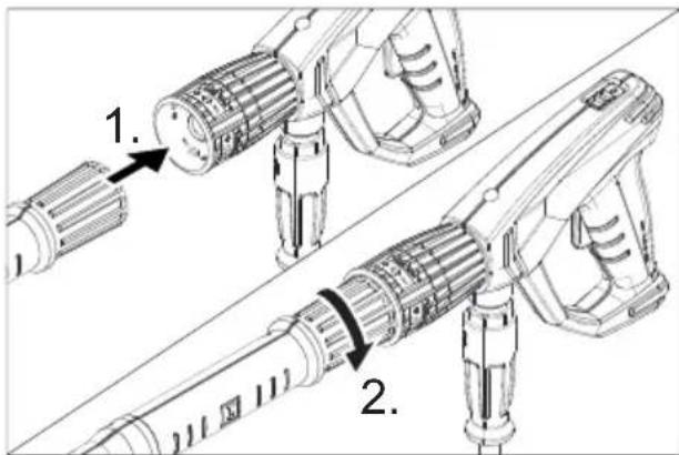 Kärcher HD 25154 Cage Plus - Montar la pistola pulverizadora manual, la lanza dosificadora y la boquilla - 1