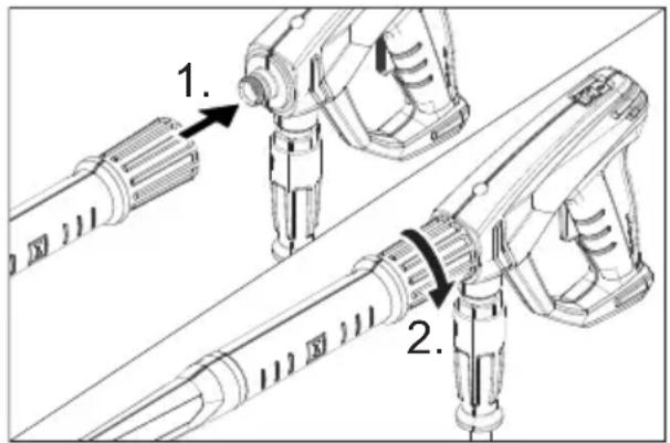 Kärcher HD 7164 Cage Classic - Install hand spray gun, spray lance and nozzle - 1