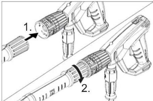 Kärcher HD 10254 SX Plus - Monter la poignée pistolet, la lance et la buse - 1