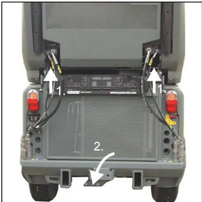 Kärcher MC 130 Adv - Removing/installing the radiator protective grille - 1