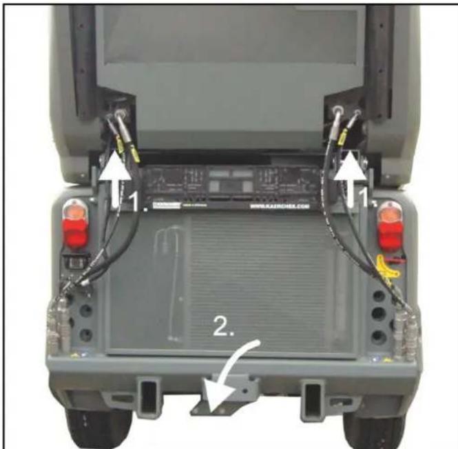 Kärcher MC 130 Adv - Retirer/mettre en place la grille du radiateur. - 1