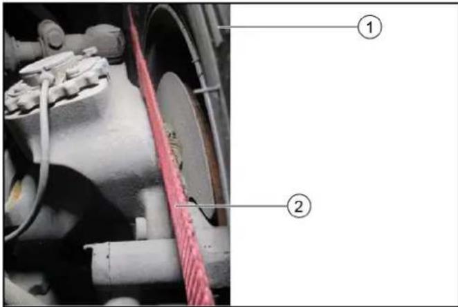 Kärcher MC 250 STAGE V - Lay the standard safety belt on the rear wheel - 1