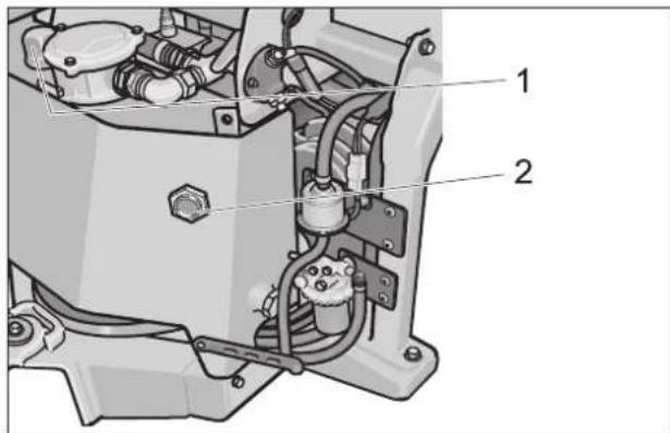 Kärcher MC 50 Advanced Comfort - Controllare il livello dell'olio idraulico e aggiungere olio idraulico - 1