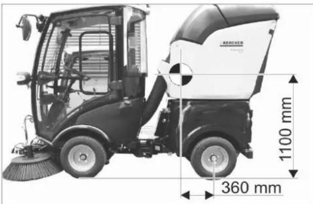 Kärcher MC 50 Advanced Comfort - Centre de gravité MC 50 (avec système d'aspiration de la poussière) - 1