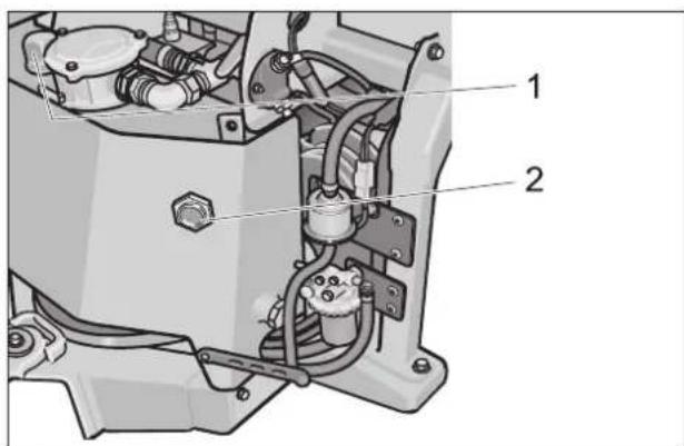 Kärcher MC 50 Advanced Comfort - Contrôler le niveau d'huile hydraulique et remplir huile hydraulique. - 1