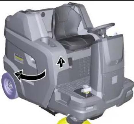 Kärcher KM 100120 R G - Labās puses pārsega atvēršana/ aizvēršana - 1