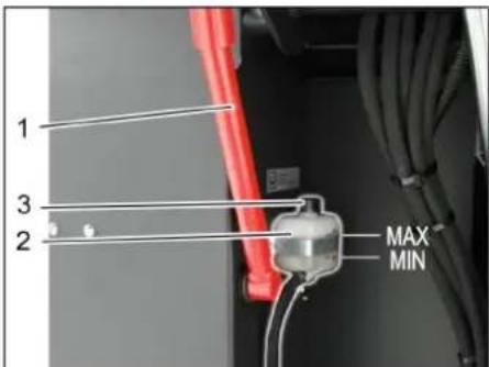 Kärcher KM 120250 R D Classic - Vérifier le niveau de liquide de frein et ajouter du liquide de frein - 1
