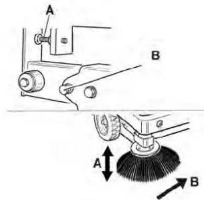 Kärcher KM 130300 R Bp - Kontrollera och ställ in sidoborstens sopspegel - 2