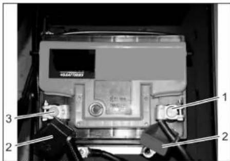 Kärcher KM 150500 R D Classic - Montar e conectar a bateria - 1