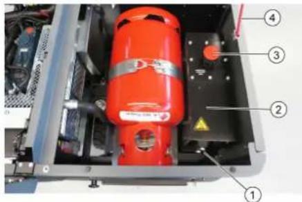 Kärcher KM 120250 R LPG Classic - Hidrolik yağı seviyesinin kontrol edilmesi ve hidrolik yağı eklenmesi NOT - 1