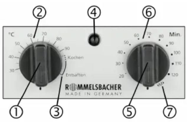 Rommelsbacher KA 2001E - Éléments de réglage - 1