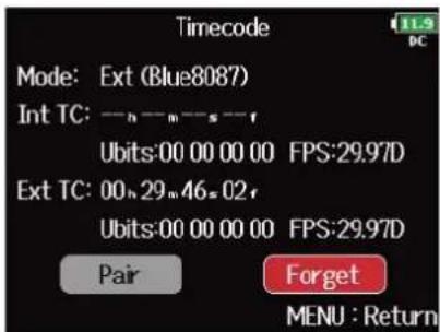 ZOOM F8n Pro - Avec, sélectionnez « Forget » (oublier), et pressez . - 2