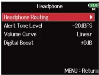 ZOOM F8n Pro - Réglage des signaux envoyés au casque (Headphone Routing) - 6