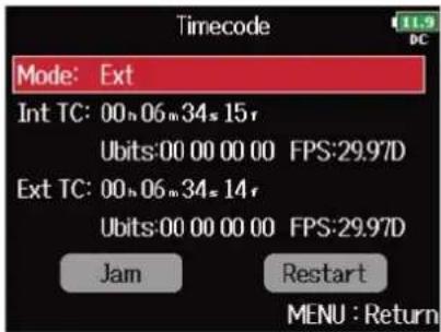 ZOOM F8n Pro - ■Synchronisation de l'horloge audio sur un timecode externe - 2