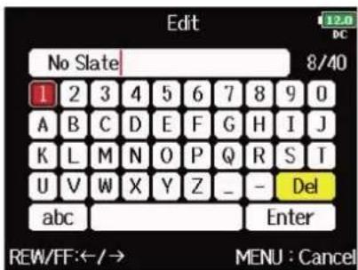 ZOOM F8n Pro - Avec , sélectionnez « Meta Data Edit » (modifier les métadonnées), et pressez . - 7