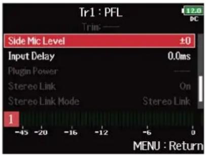 ZOOM F8n Pro - Réglage du niveau latéral d'une capsule de micro Mid-Side (Side Mic Level) - 2