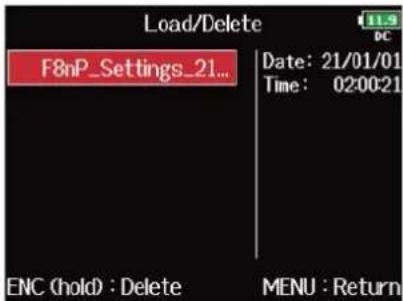 ZOOM F8n Pro - Avec, sélectionnez la carte SD à utiliser pour cela et pressez. - 6