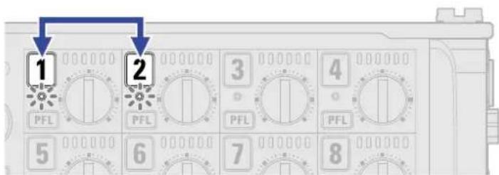 ZOOM F8n Pro - Couplage des entrées en paire stéréo - 1