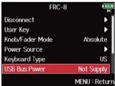 ZOOM F8n Pro - Avec, sélectionnez « USB Bus Power » (alimentation par le bus USB), et pressez. - 2