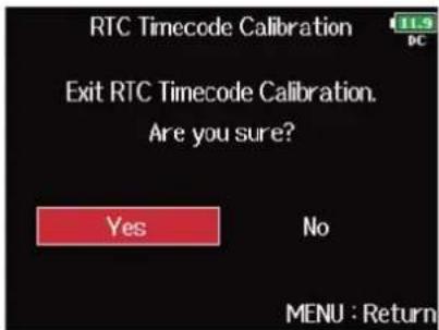 ZOOM F8n Pro - Avec ⬤, sélectionnez « RTC Timecode Calibration » (étalonnage du timecode), et pressez ⬤. - 7