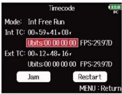 ZOOM F8n Pro - Réglage des bits utilisateur (Ubits) - 2