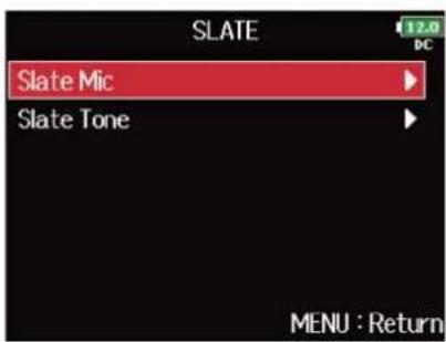 ZOOM F8n Pro - Avec, sélectionnez « Slate Mic » (micro slate), et pressez . - 2
