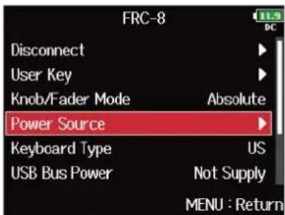 ZOOM F8n Pro - Avec, sélectionnez « Power Source » (source d'alimentation), et pressez. - 2