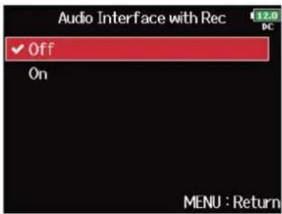 ZOOM F8n Pro - Avec, sélectionnez « Off » (désactivé), et pressez . - 2