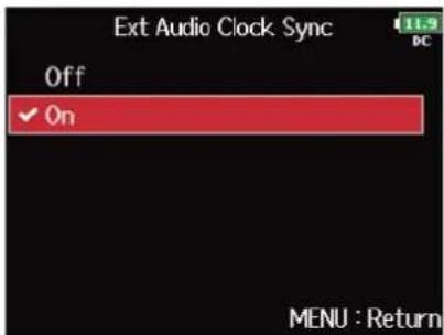 ZOOM F8n Pro - ■Synchronisation de l'horloge audio sur un timecode externe - 5
