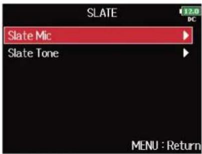 ZOOM F8n Pro - Avec, sélectionnez « Slate Mic » (micro slate), et pressez. - 2