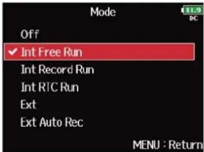 ZOOM F8n Pro - Réglage du mode - 6