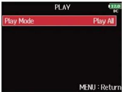 ZOOM F8n Pro - Avec, sélectionnez « Play Mode » (mode de lecture), et pressez. - 2