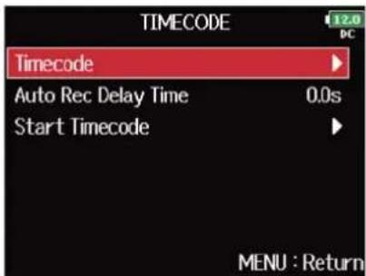 ZOOM F8n Pro - Avec, sélectionnez « Timecode », et pressez. - 2
