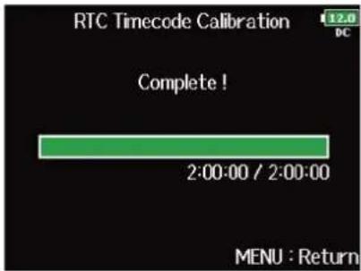 ZOOM F8n Pro - Avec ⬤, sélectionnez « RTC Timecode Calibration » (étalonnage du timecode), et pressez ⬤. - 6