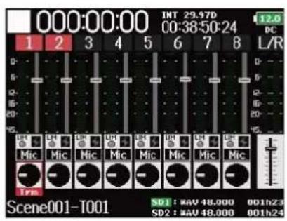 ZOOM F8n Pro - Écoute de contrôle des signaux de certaines pistes durant la lecture - 1