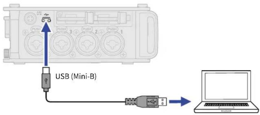 ZOOM F8n Pro - Utilisez un câble USB pour relier le F8n Pro à un ordinateur. - 1