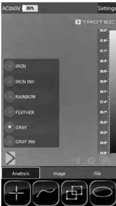TROTEC AC060V - Sous-menu réglages des couleurs - 1