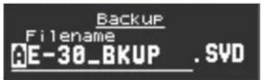 Backup Filename AE-30_BKUP . SVD