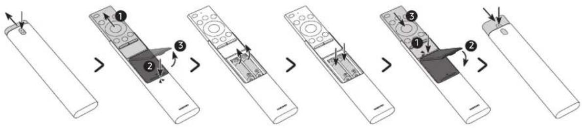 SAMSUNG QA75LST7TAJ - 将电池安装到三星智能遥控器(Samsung Smart Remote)中 - 1