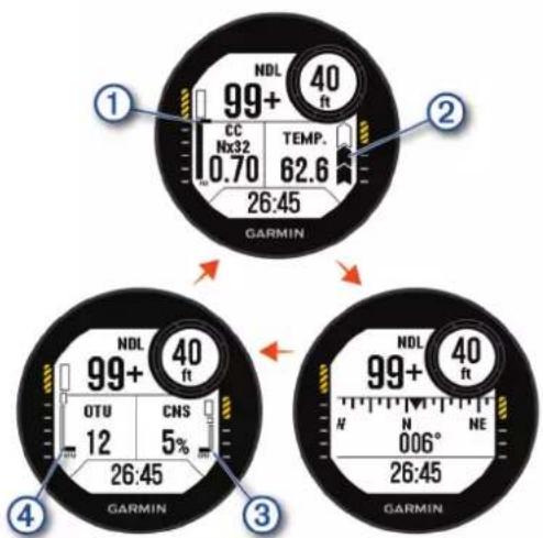 GARMIN Descent G1 - Mode grands chiffres - 2