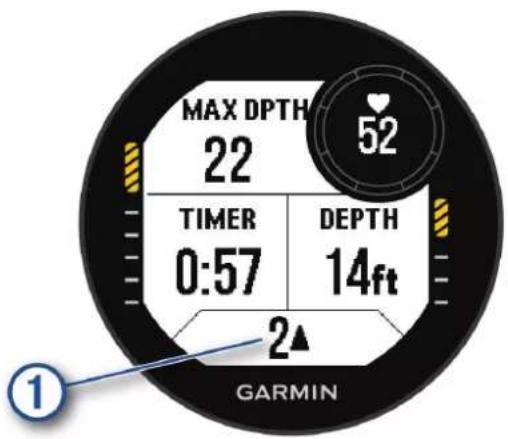 GARMIN Descent G1 - Écrans de données du profondimètre - 3