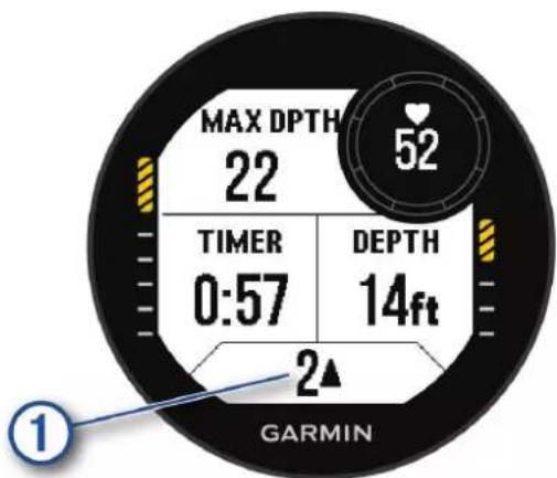 GARMIN Descent G1 - Écrans de données du profondimètre - 6